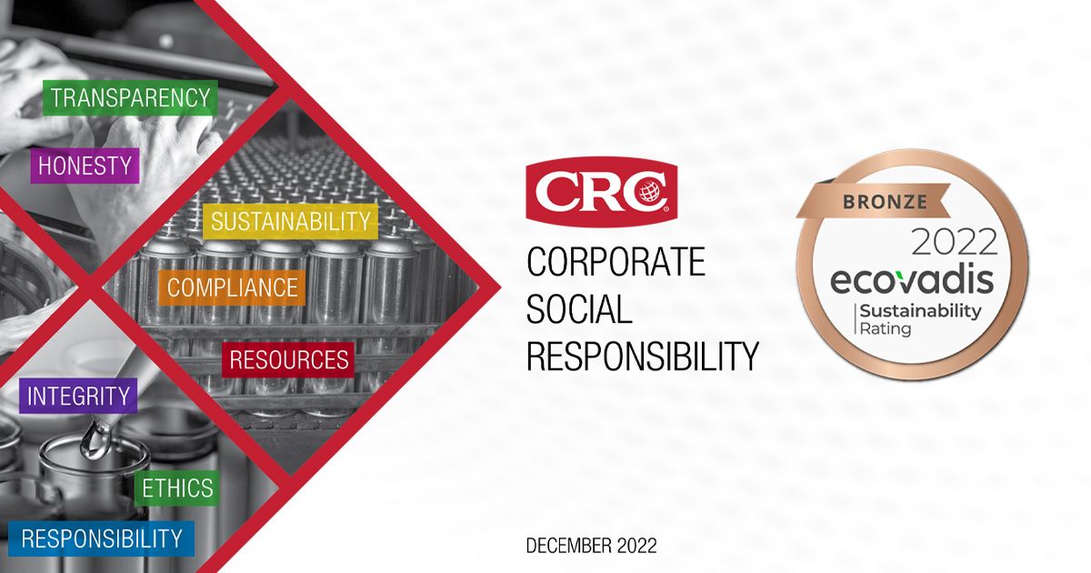 CRC Industries Announces CSR Report and Earns EcoVadis Medal