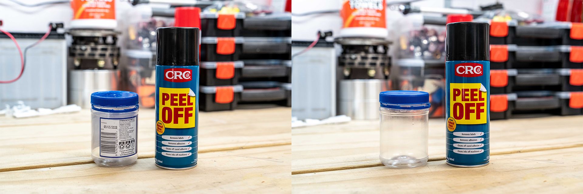 peel off being used on a jar