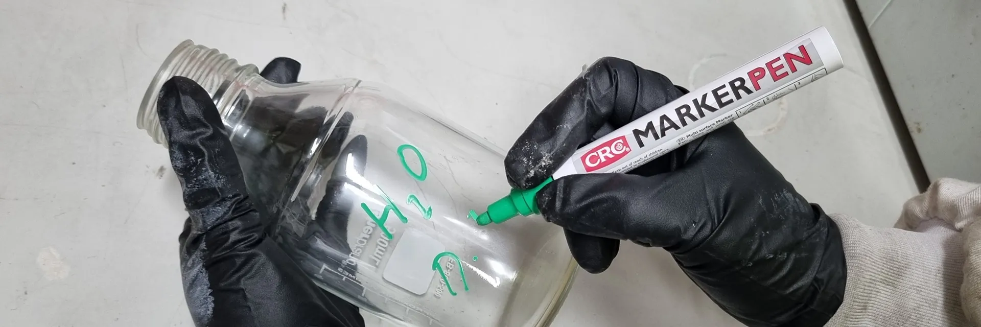 CRC Paint Marker Pen being used to write a label